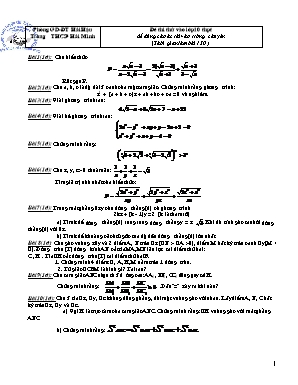 Đề thi thử vào Lớp 10 THPT môn Toán (Dùng cho học sinh thi vào trường chuyên) - Trường THCS Hải Minh (Có đáp án)